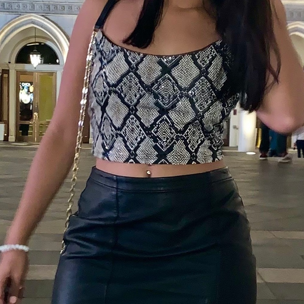 Snakeskin crop top